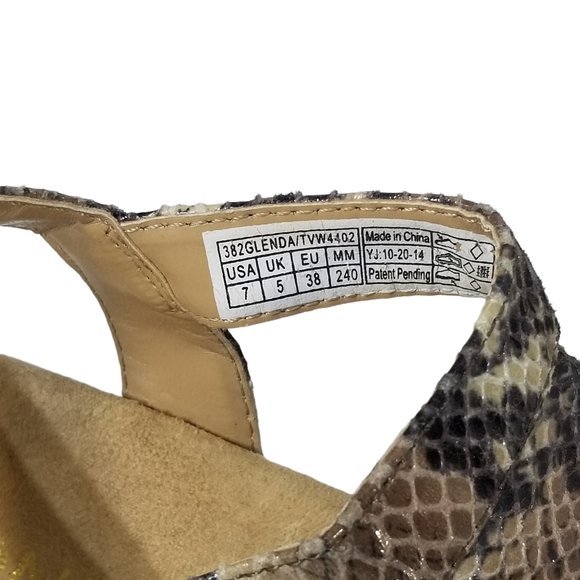 Vionic Glenda Strappy Wedge Leather Sandals In Snake Print Comfort Shoes Size 7 - Picture 4 of 11